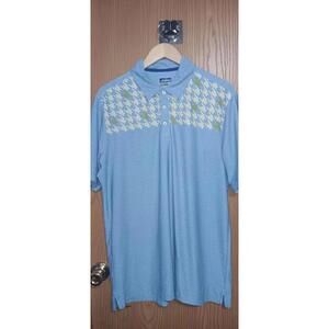 Jack Nicklaus Men's Button Up Short Sleeve Shirt Size Large Stay Dri Light Blue